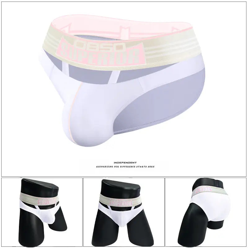 0850 Men's Sexy Low-Rise Cotton Bikini Briefs with Supportive Pouch BS862