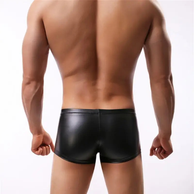 DomiGe Boxer Shorts for Men – Glossy Faux Leather Look