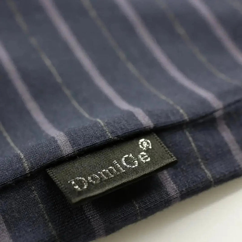 Men's Bamboo Fiber V-Neck UnderShirt – Blue-Gray Stripe Details DomiGe