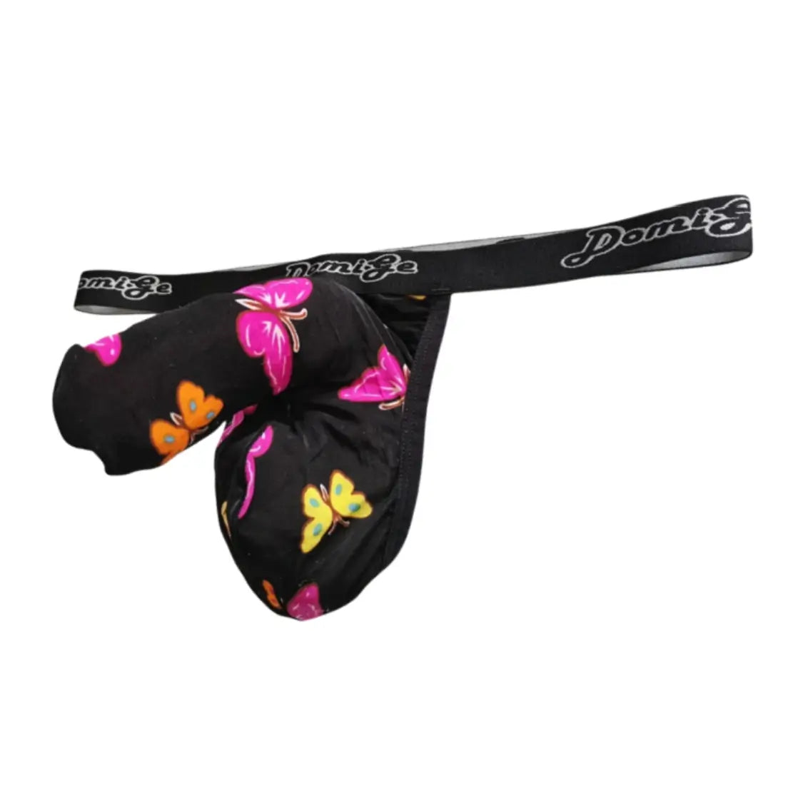 DomiGe Men's Elephant Thong with Ball Pouch Underwear Python Pattern