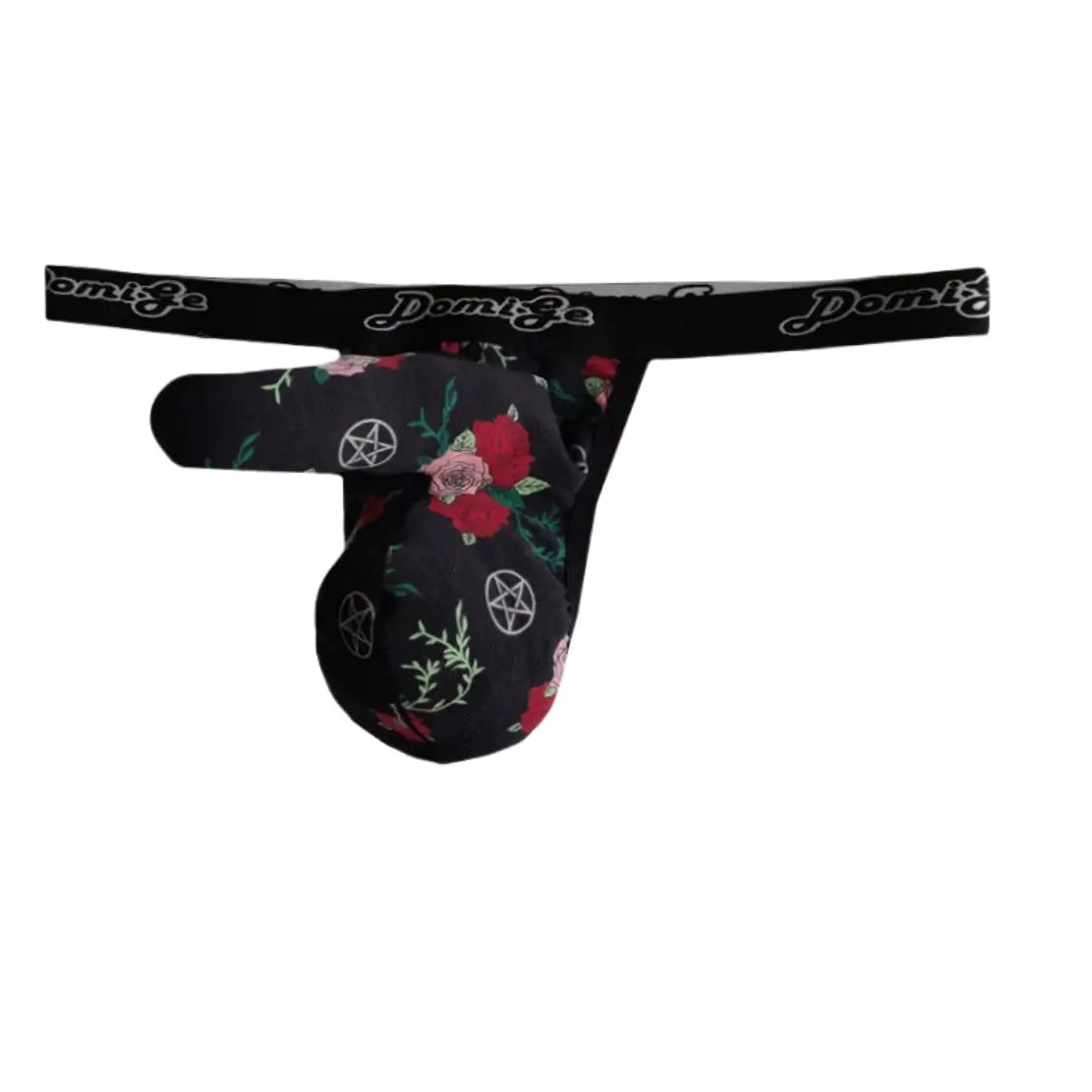 DomiGe Men's Elephant Thong with Ball Pouch Underwear Python Pattern
