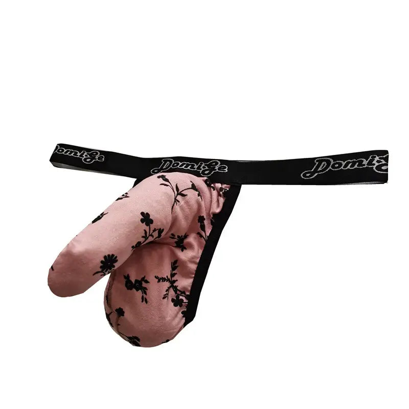 DomiGe Men's Elephant Thong with Ball Pouch Underwear Python Pattern