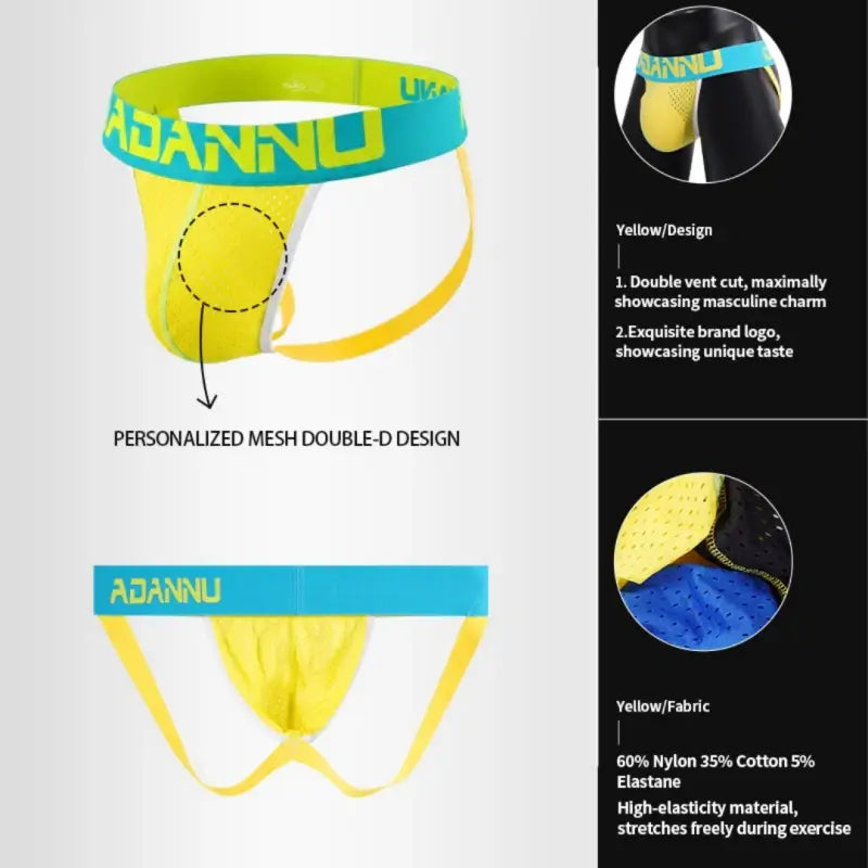 Adannu Men's Underwear Men's Mesh Jockstrap AD154