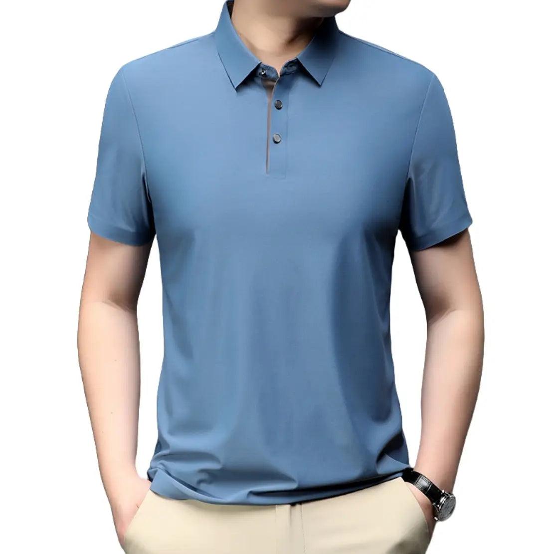 DomiGe Men's Polo Shirt - Stylish Summer Business Casual Short Sleeve Golf Shirt - His Inwear