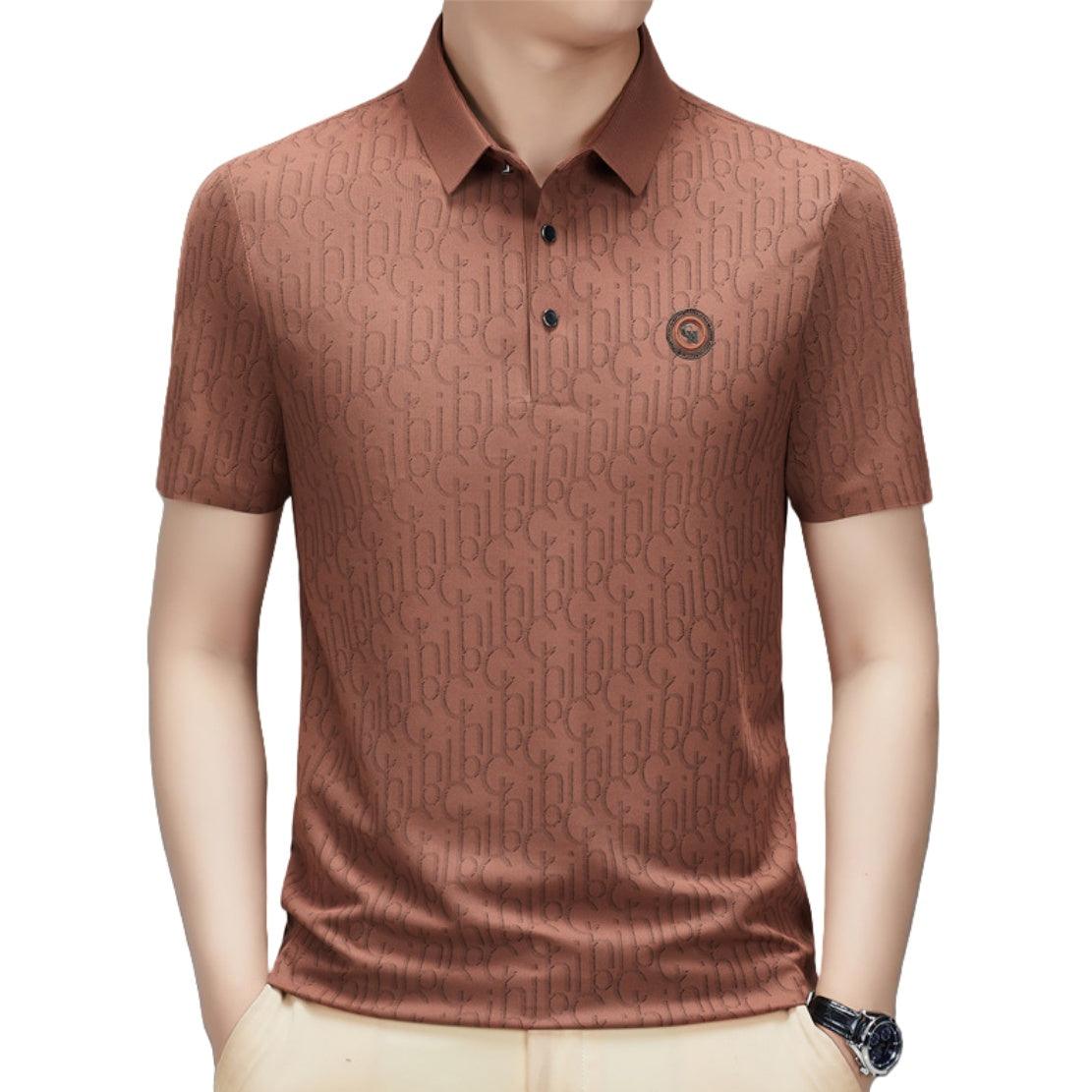 DomiGe Men's Short Sleeve Polo Shirt - Breathable Business Casual Tee - His Inwear