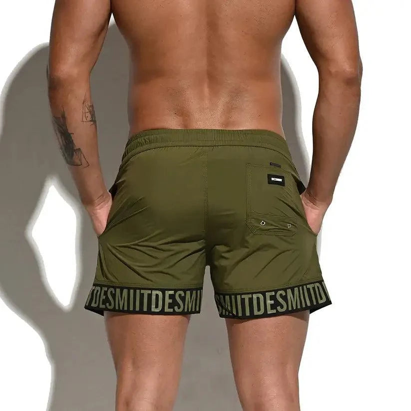 Desmiit Desmiit Men's Alphabet Splicing Board Shorts | Blue Sport Swim Trunks for Guys