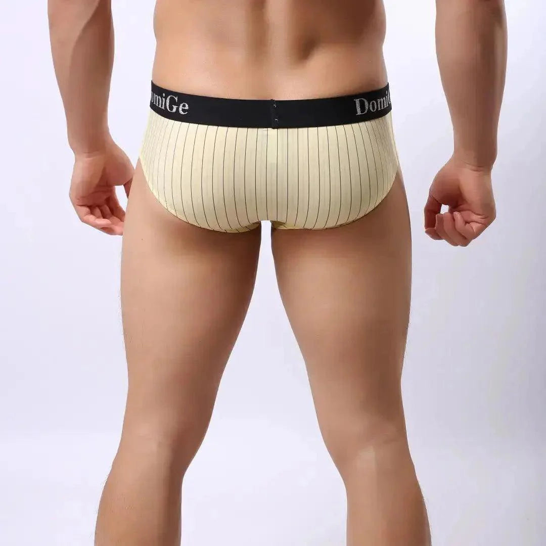 DomiGe Men's Elastane Ice Silk Briefs - Premium Supportive Comfort Underwear