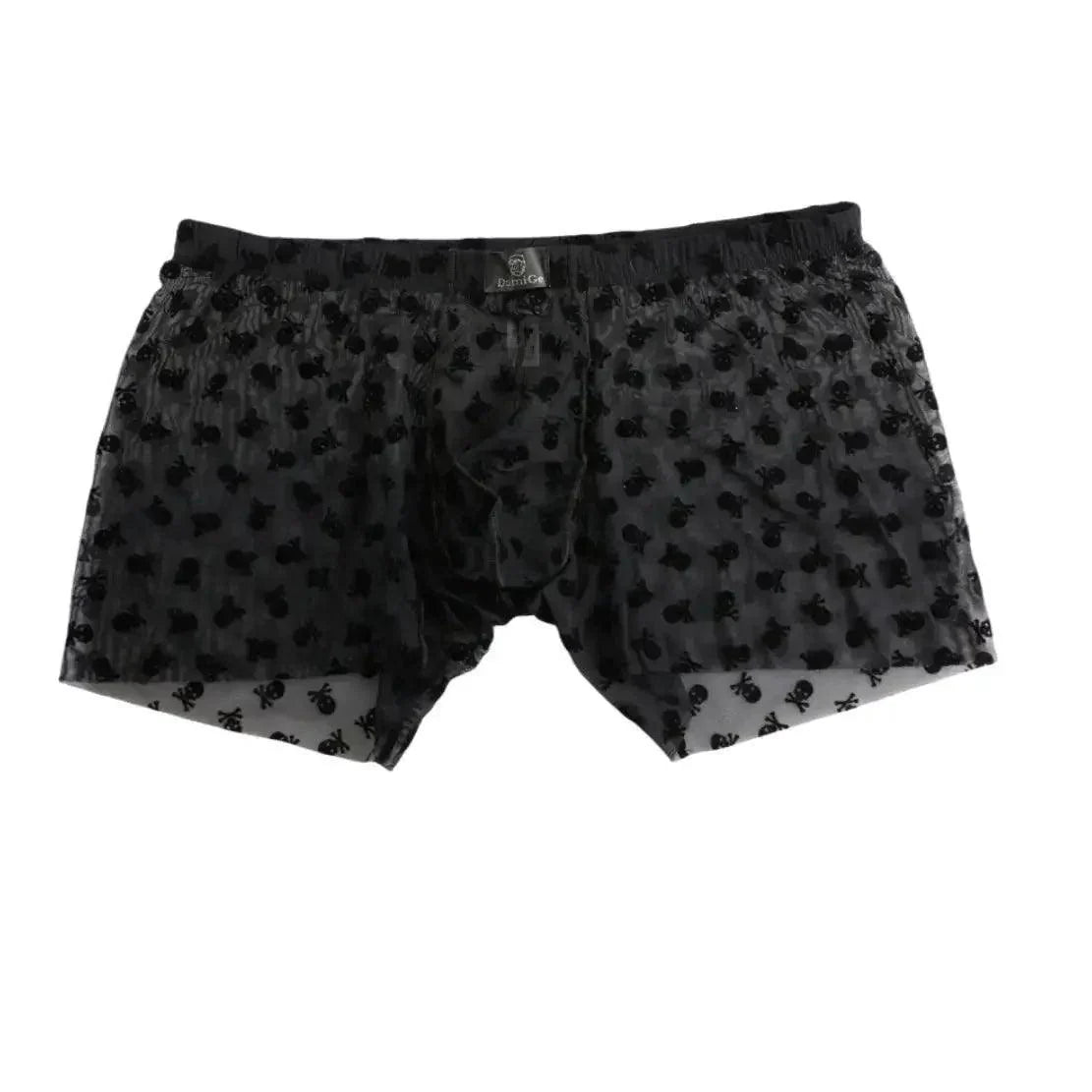 DomiGe Herren-Boxershorts mit Beflockung – weiche Netz-Unterwäsche für Männer
