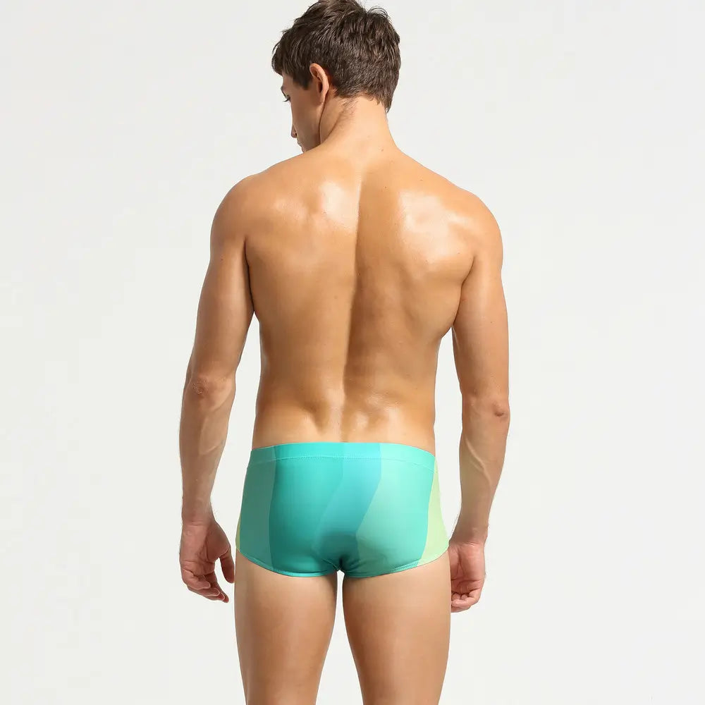 Seobean Seobean Men's Low-Rise Color Block Swim Trunks - Quick Dry Swimwear 10801