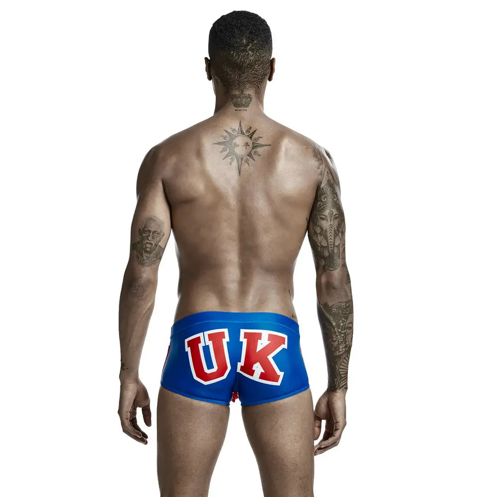 Seobean Seobean Men's Stylish Flag Print Swim Trunks - Comfortable & Versatile 00802