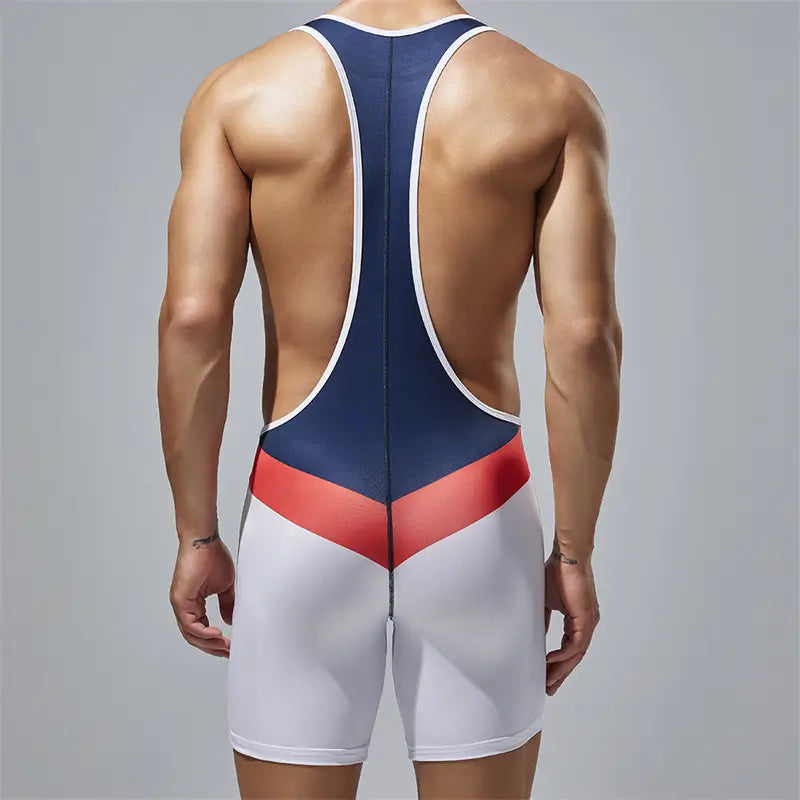 Tauwell Tauwell Fitness Wrestling Bodysuit for Men Stretch Athletic Singlet 24704
