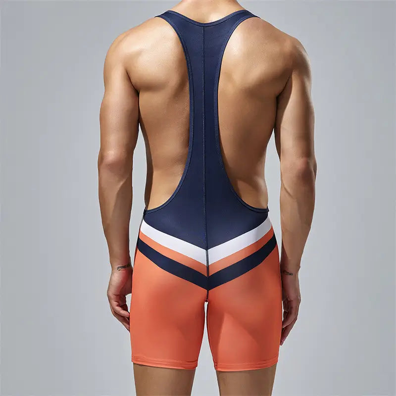 Tauwell Tauwell Men's Stretchy Bodysuit | Black/Green & Navy | Gym & Casual Wear 24705