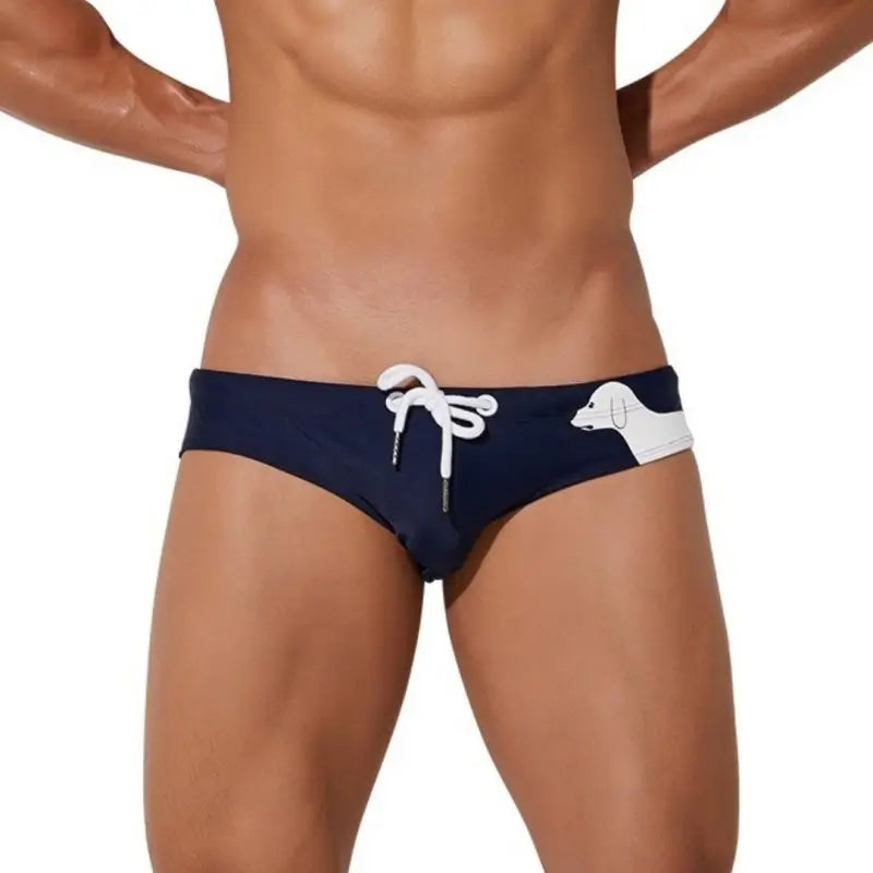 Seobean Men's Swim Briefs: Puppy Print Bikini 00901