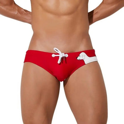 Seobean Men's Swim Briefs: Puppy Print Bikini 00901