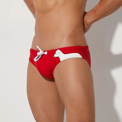 Seobean Men's Swim Briefs: Puppy Print Bikini 00901