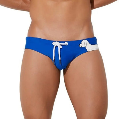Seobean Men's Swim Briefs: Puppy Print Bikini 00901