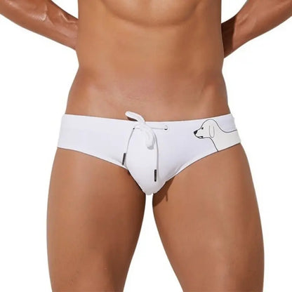 Seobean Men's Swim Briefs: Puppy Print Bikini 00901