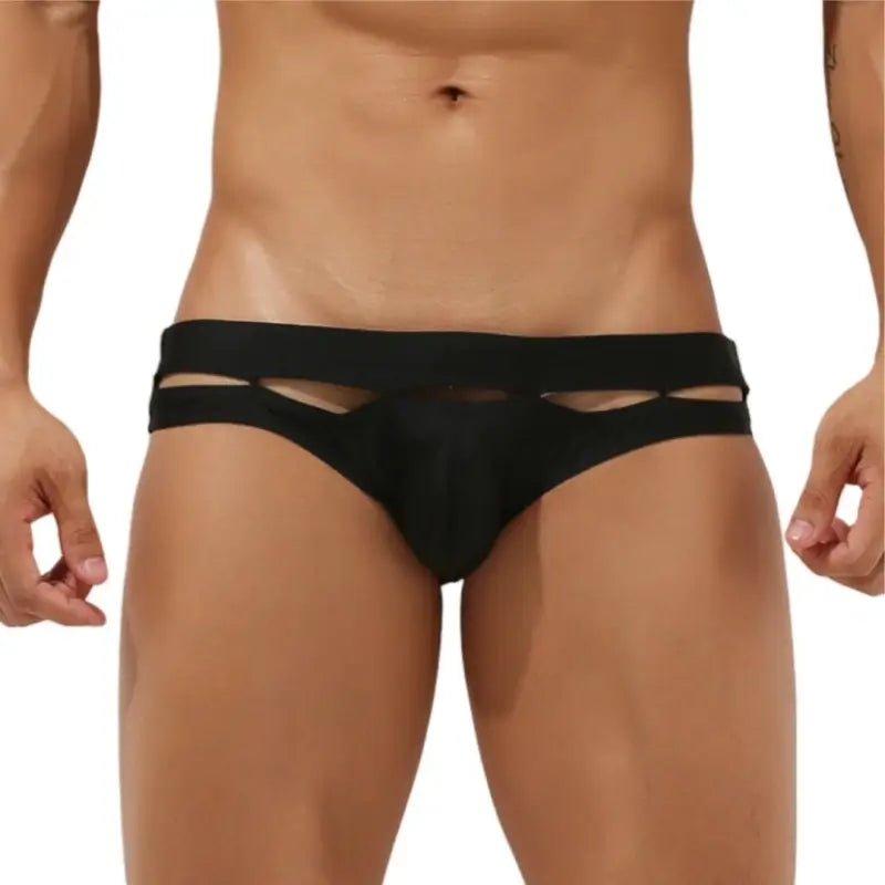 Seobean Men's Cut-Out Swim Briefs - Low Rise, Chlorine-Resistant 00902