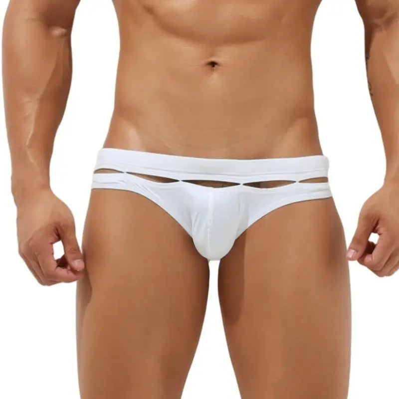 Seobean Men's Cut-Out Swim Briefs - Low Rise, Chlorine-Resistant 00902