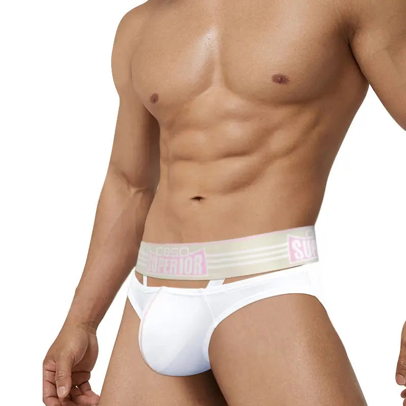 0850 0850 Men's Sexy Low-Rise Cotton Bikini Briefs with Supportive Pouch BS862