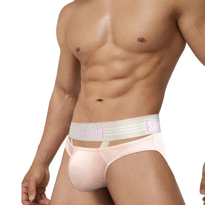 0850 0850 Men's Sexy Low-Rise Cotton Bikini Briefs with Supportive Pouch BS862