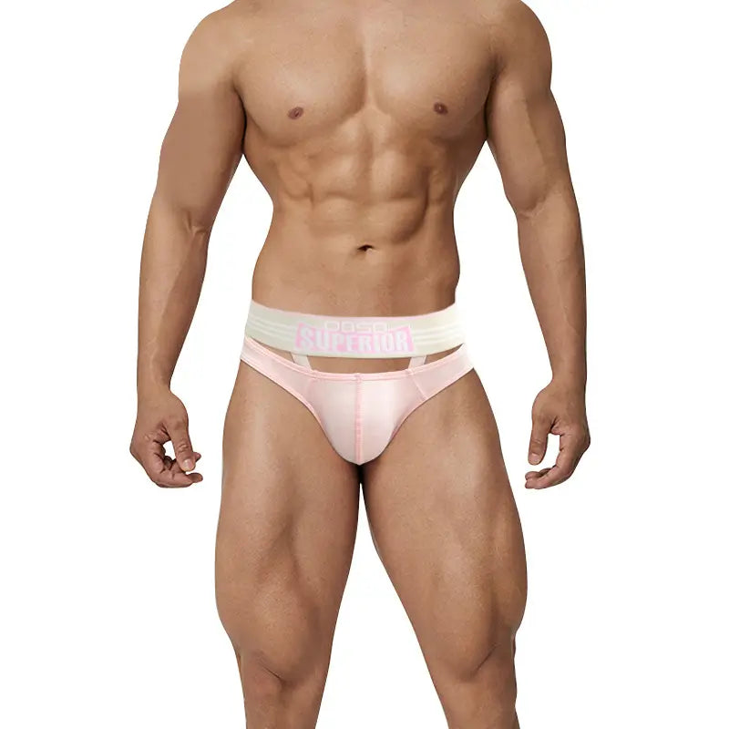 0850 0850 Men's Sexy Low-Rise Cotton Bikini Briefs with Supportive Pouch BS862
