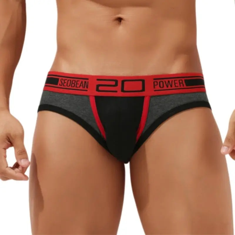 Seobean Men’s Low Rise Briefs, Cotton Spandex Contour Pouch Underwear 10101
