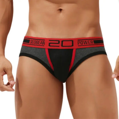 Seobean Men’s Low Rise Briefs, Cotton Spandex Contour Pouch Underwear 10101
