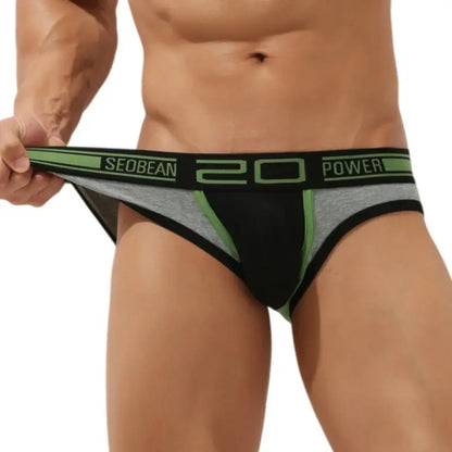Seobean Men’s Low Rise Briefs, Cotton Spandex Contour Pouch Underwear 10101