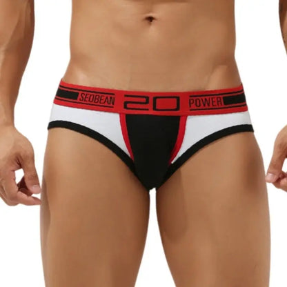 Seobean Men’s Low Rise Briefs, Cotton Spandex Contour Pouch Underwear 10101