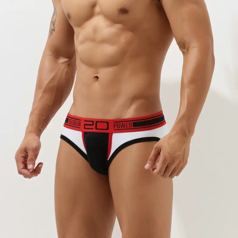 Seobean Men’s Low Rise Briefs, Cotton Spandex Contour Pouch Underwear 10101