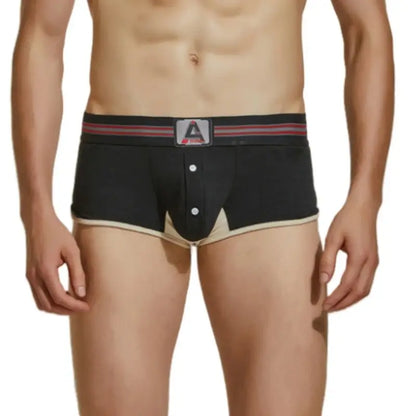 Seobean Men's Retro Trunks with Button Fly 220207