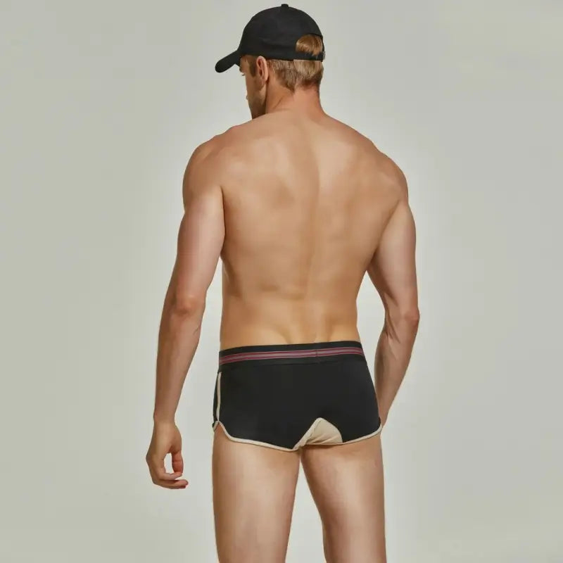 Seobean Men's Retro Trunks with Button Fly 220207