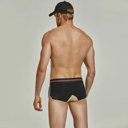 Seobean Men's Retro Trunks with Button Fly 220207