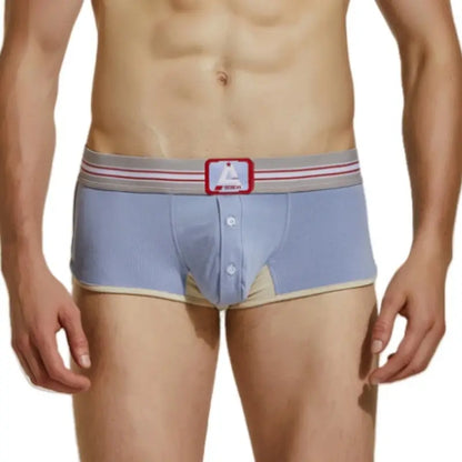 Seobean Men's Retro Trunks with Button Fly 220207