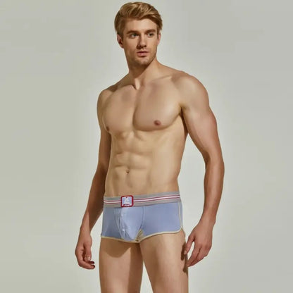 Seobean Men's Retro Trunks with Button Fly 220207