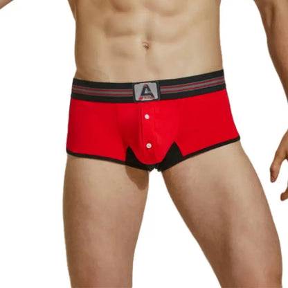 Seobean Men's Retro Trunks with Button Fly 220207