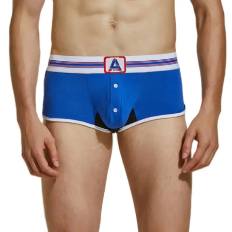 Seobean Men's Retro Trunks with Button Fly 220207