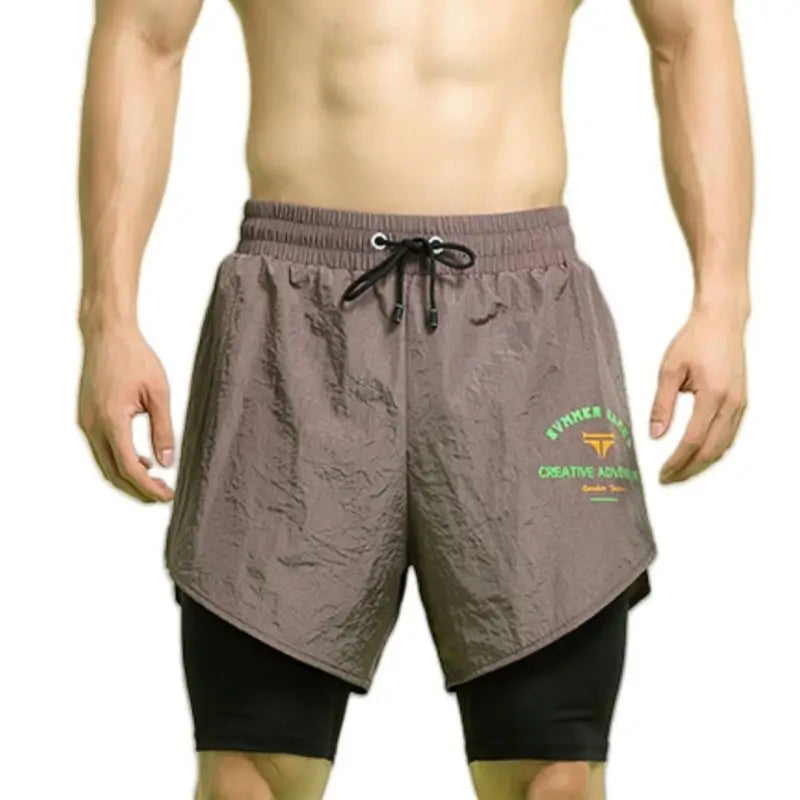 Tauwell 7" Sport Shorts with Built-In Underwear 2-in-1 Gym & Swim Shorts 22501