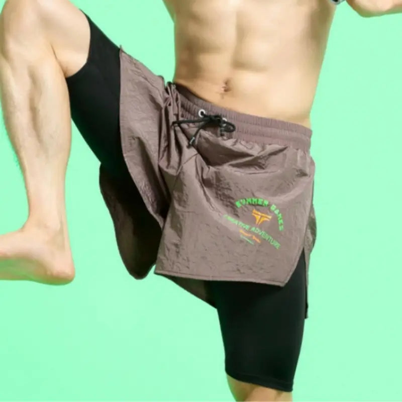 Tauwell 7" Sport Shorts with Built-In Underwear 2-in-1 Gym & Swim Shorts 22501