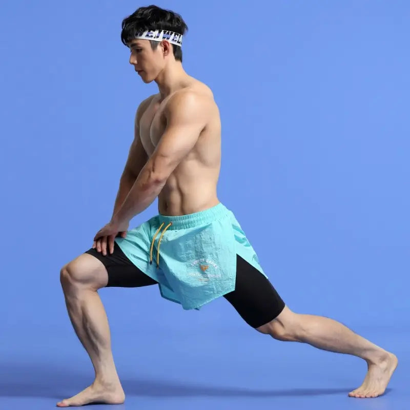Tauwell 7" Sport Shorts with Built-In Underwear 2-in-1 Gym & Swim Shorts 22501