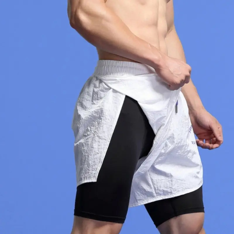 Tauwell 7" Sport Shorts with Built-In Underwear 2-in-1 Gym & Swim Shorts 22501