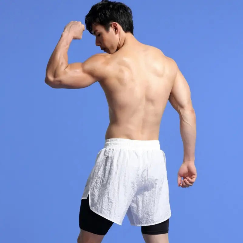 Tauwell 7" Sport Shorts with Built-In Underwear 2-in-1 Gym & Swim Shorts 22501