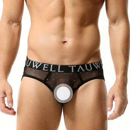 Men's Sexy Mesh String Briefs - Stylish & Comfortable Men's Underwear with Sheer Mesh Design