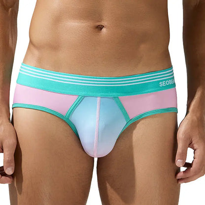 Seobean Men's Gradient Color Briefs - Stylish & Comfortable Sexy Male Underwear 240106