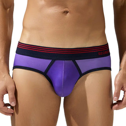 Seobean Men's Gradient Color Briefs - Stylish & Comfortable Sexy Male Underwear 240106