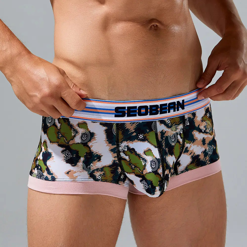 Seobean Men's Camouflage Trunks - Stylish & Comfortable Underwear 240208