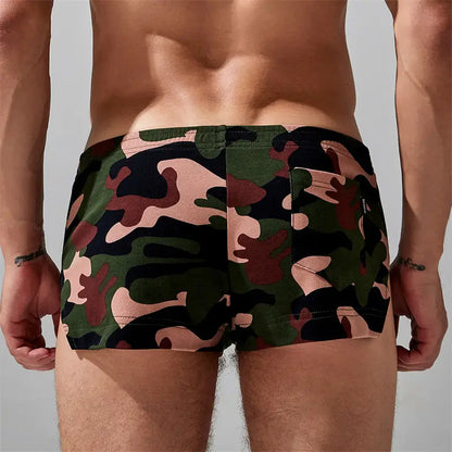 Seobean Men's Camouflage Boxer Shorts - 100% Cotton Comfort for Men 240501