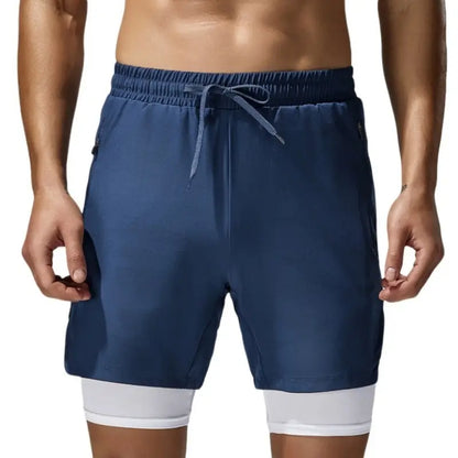 Tauwell Men's 2-in-1 Sport Shorts Quick Dry Beach Gym Athletic Shorts 24502