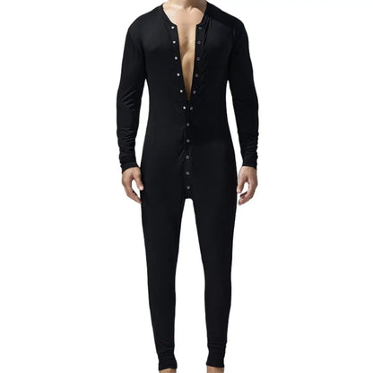 Tauwell Men's Bodysuit - Stretch Black/White/Red Comfort Bodysuits for Men 24701